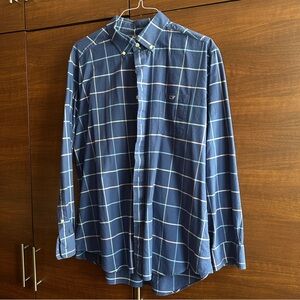 VINEYARD VINES MENS NAVY BLUE PLAID LONG SLEEVE SHIRT